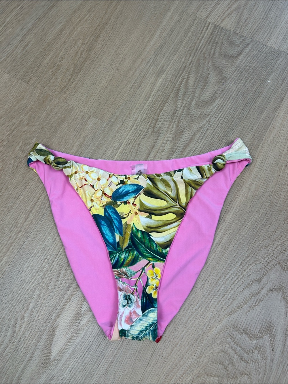 PQ Swim Knot Detail Floral Bikini Bottom M